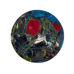Nature by S. H. Raza, 1970, Oil on wood, sold Dec 2025