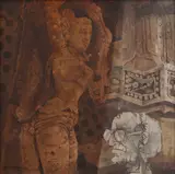 Visitor - I by Shyamal Dutta Ray, Oil on canvas, sold Dec 2025