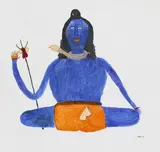 Lord Bholenath by Pisadu Ram Mandavi, Acrylic on canvas, sold Dec 2025