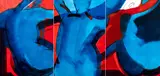 Answers by Angeli Sowani, Oil and charcoal on canvas, sold Dec 2025