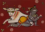 Balakrishna by Jamini Roy, Tempera on paper, sold Dec 2024