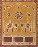 Untitled (Alpana) by Jamini Roy, Tempera on paper, sold Dec 2024
