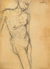 Untitled by Akbar Padamsee, Watercolour and charcoal on paper, sold Dec 2024