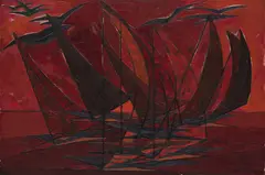 Incarnadine by Jehangir Sabavala, Oil on canvas, sold Dec 2024