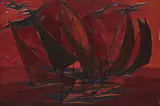 Incarnadine by Jehangir Sabavala, Oil on canvas, sold Dec 2024