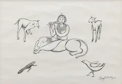 Untitled by Manjit Bawa, 2004, Pen and ink on paper, sold Dec 2024