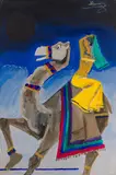 Untitled by M. F. Husain, Acrylic on canvas board, sold Dec 2024