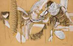 Untitled by K. G. Subramanyan, Pencil and watercolour on paper, sold Dec 2024