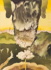 Untitled by Bimal Dasgupta, Mixed media on paper pasted on cardboard, sold Dec 2024