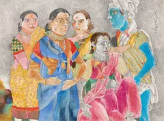 Untitled by K. Laxma Goud, Mixed media on paper pasted on mount board, sold Dec 2024