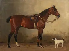 Brauner und Terrier by Emil Volkers, 1903, Öl/Leinwand, sold Jun 2026