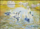 Enten im Wasser by Franz Gräßel, Aquarell, sold Jun 2026
