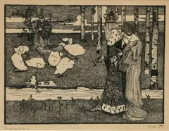 Sieben Motive aus Worpswede und aus Märchen by Heinrich Vogeler, Sieben Radierungen, sold Jun 2026