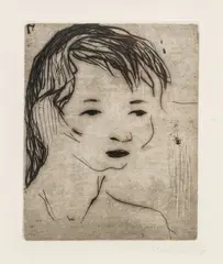 Jugendlicher Kopf by Erich Heckel, 1907, Kaltnadelradierung, sold Jun 2026