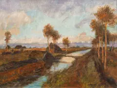 Moorkanal im Herbst by Otto Modersohn, Öl/Leinwand, sold Jun 2026