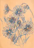 Große Margeriten-Blüten by Christian Rohlfs, 1928, Farbkreide, sold Jun 2026