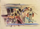 Auf Kähnen by Elfriede Lohse-Wächtler, 1931, Pastell, sold Jun 2026