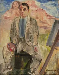 Selbstportrait mit Modell by Wilhelm Kohlhoff, 1930, Öl/Holz, sold Jun 2026