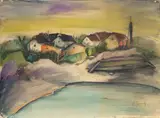 Dorf am See by Oskar Gawell, Gouache, sold Jun 2026