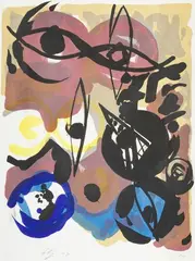 1964-3 by Ernst Wilhelm Nay, 1964, Farblithographie/Japan, sold Jun 2026