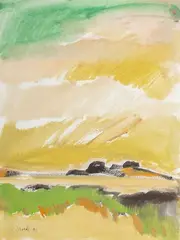 Gelber Himmel by Siegward Sprotte, 1991, Gouache, sold Jun 2026