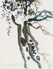 Oliven im Garten von Renoir. Cagnes sur mer by Siegward Sprotte, 1982, Aquarell, sold Jun 2026