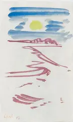 Sonne über den Dünen by Siegward Sprotte, 1973, Aquarell, sold Jun 2026