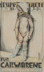 Püppchen by Horst Janssen, 1994, Buntstiftzeichnung, sold Jun 2026