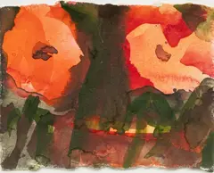 Mohnblumen by Klaus Fußmann, 1985, Gouache, sold Jun 2026