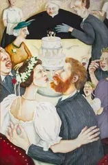 The Wedding by Rita Duffy, 1986, Öl/Holz, sold Jun 2026