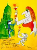 Reeperbahn - Alles klar, alte Gängsta-Braut by Udo Lindenberg, 2012, Aquarell über Filzstift, sold Jun 2026