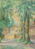 Lindenallee in den Walddörfern by Ernst Wilhelm Eitner, Aquarell, sold Jun 2026