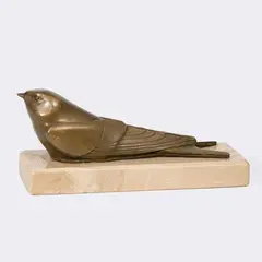Schwalbe by Wilhelm Krieger, Bronze, braun patiniert, sold Mar 2026