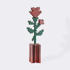 Hybrid-Rose by Petrus Wandrey, 1994, Mischskulptur (Leiterplatten, Stahl, Kühlkörpersockel), sold Mar 2026