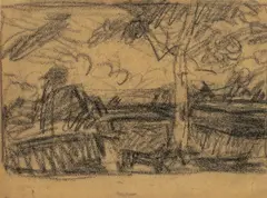 Sturm im Moor by Otto Modersohn, Kohle- und Kreidestiftzeichnung, sold Mar 2026