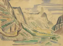 Tal in Norwegen by Karl Kluth, 1929, Aquarell, sold Mar 2026