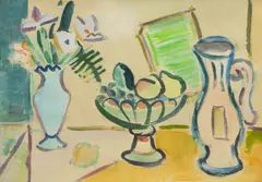 Stillleben mit Blumen, Früchten und Krug by Werner Gilles, Aquarell, sold Mar 2026
