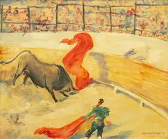 Stierkampf by Wilhelm Kohlhoff, 1930, Öl/Holz, sold Mar 2026