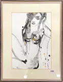 Untitled by Celine Marcour, watercolour and ink on paper with certificate, sold Sep 2022