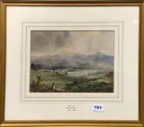 Untitled by Obadiha Short, watercolour of Keswick, sold Oct 2022