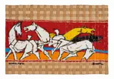 Untitled by Maqbool Fida Husain, Acrylic on woven rattan, sold Apr 2024