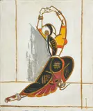 Dancer by K. K. Hebbar, Oil on canvas, sold Apr 2024