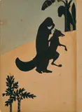 An Illustration from the Tak Duma Dum Series (Jackal and Bride) by Nandalal Bose, Ink and watercolour on paper, sold Apr 2024