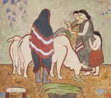 Untitled by K. K. Hebbar, 1945, Gouache on paper, sold Apr 2024
