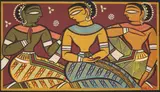 Untitled (Gopinis) by Jamini Roy, Tempera on card, sold Apr 2024
