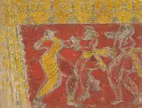 Tamasha by K. K. Hebbar, Gouache on paper, sold Apr 2024