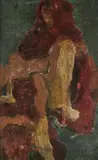 Figure by Krishen Khanna, Oil on canvas, sold Apr 2024