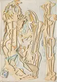 Tourists of Abhigonda by Mohan Samant, Mixed media on paper laid on board, sold Apr 2024