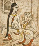 Shwetambari by Abdulrahim Apabhai Almelkar, Oil on canvas, sold Apr 2024