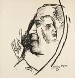 Portrait of a Gentleman by Maqbool Fida Husain, Acrylic on cloth, sold Apr 2024
